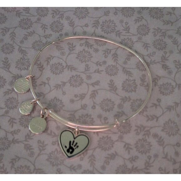 EUC Alex and Ani Forever Touched My Heart Expandable Wire Bangle - Picture 1 of 5